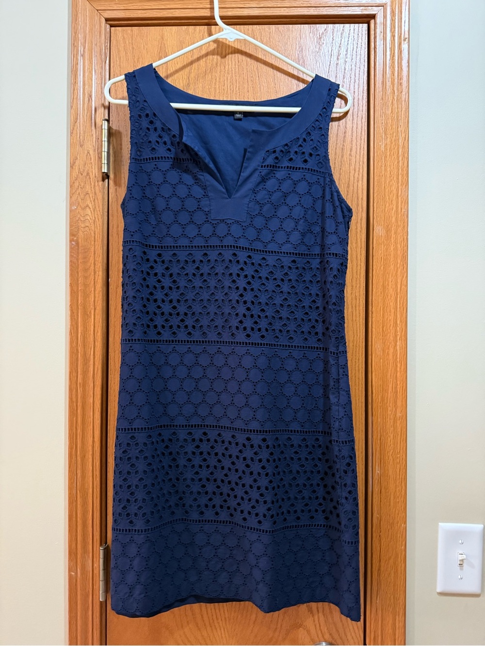 Banana Republic Navy Eyelet Sleeveless Shift Dress